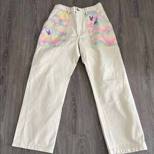NEW Big Bud Press SUMMER DREAM rainbow airbrush pants, Small